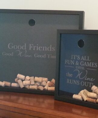 large and small wine cork shadowbox