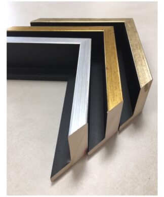 tall black float frame with foil on top