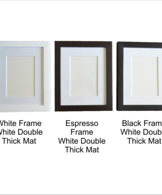 Photo Frames White Black or Espresso with Double thick mat