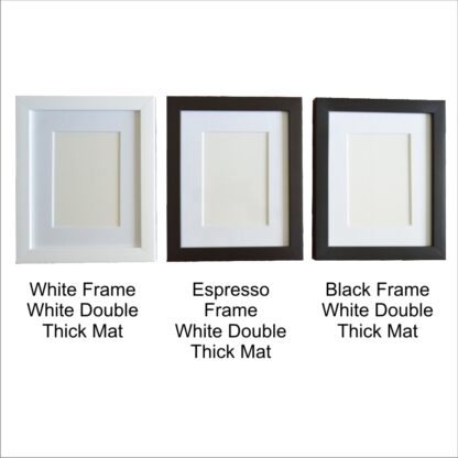 Photo Frames White Black or Espresso with Double thick mat